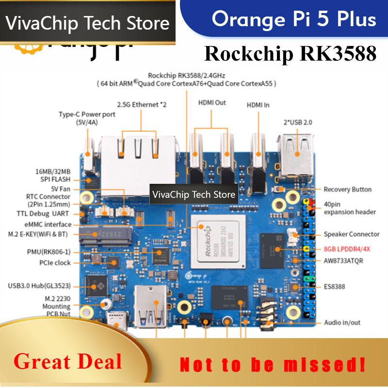 Orange Pi 5 Plus 16Gb - كمبيوتر لوحي أحادي اللوحة Orange Pi