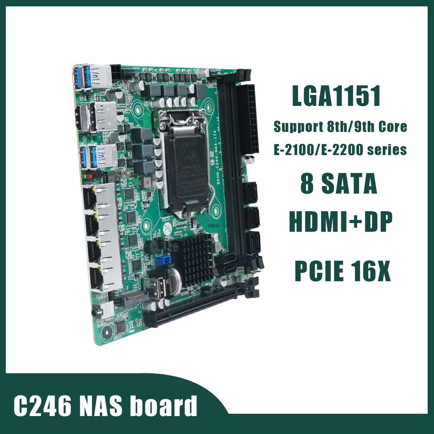 Nas Motherboard 8 Sata Mini Itx - لوحة أم C246 NAS مع 8
