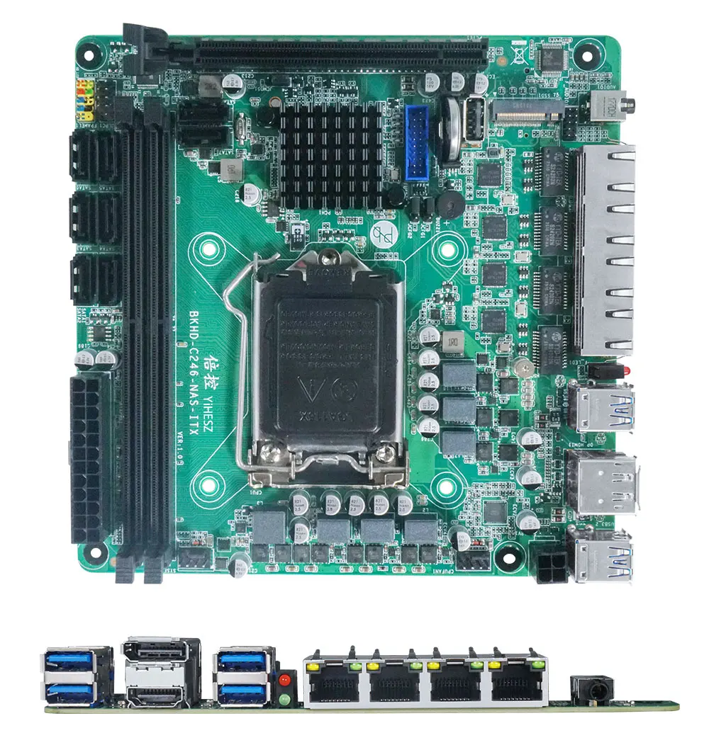 لوحة أم C246 ITX NAS تدعم معال - مراجعة Nas Motherboard 8 Sata Mini Itx وسعره