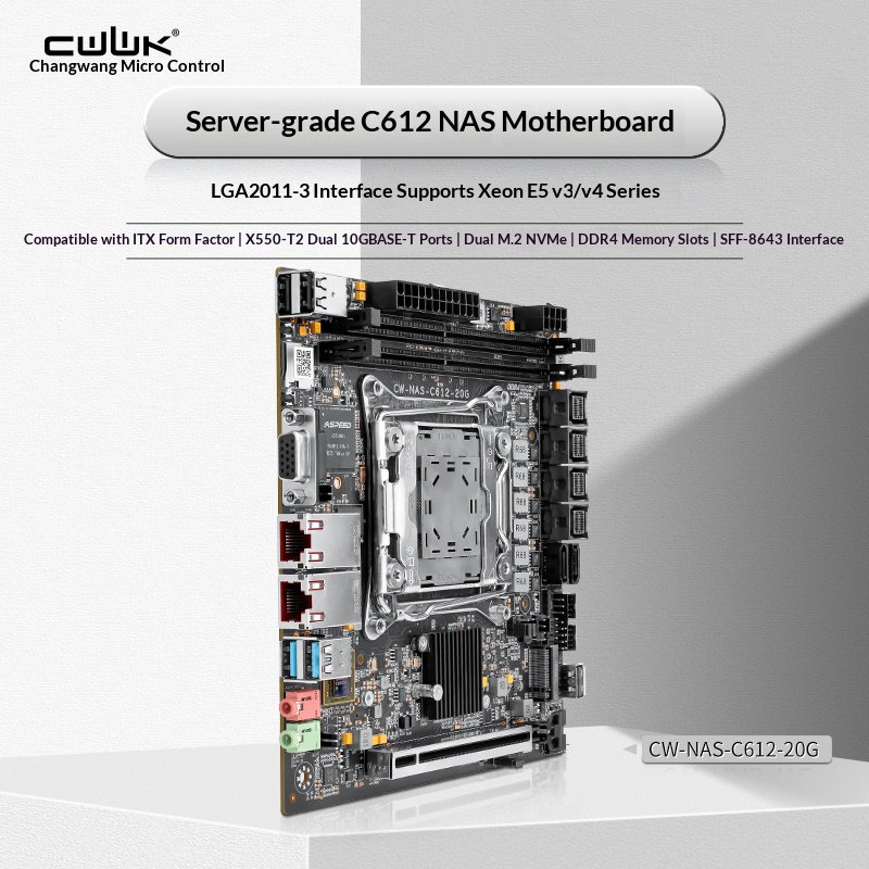 لوحة أم C612 LGA 2011-3 Xeon X - مراجعة Nas Motherboard 8 Sata Mini Itx وسعره