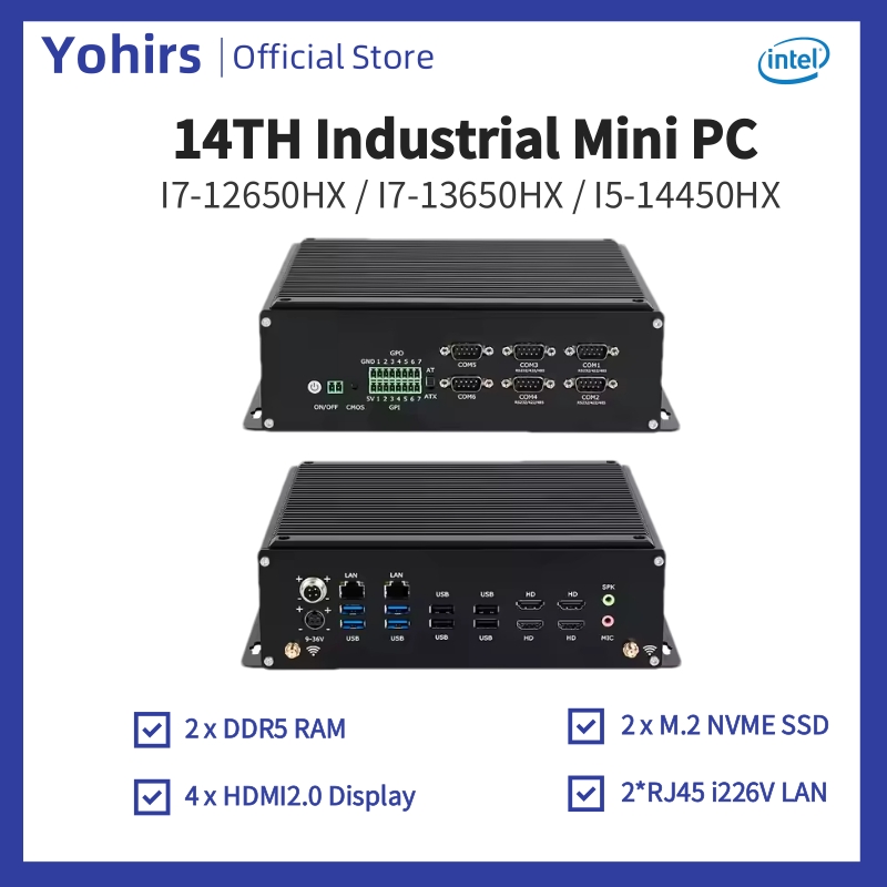 14th كمبيوتر صغير صناعي i5-144 - مراجعة Fanless Industrial Pc Rs485 Core I7 وسعره