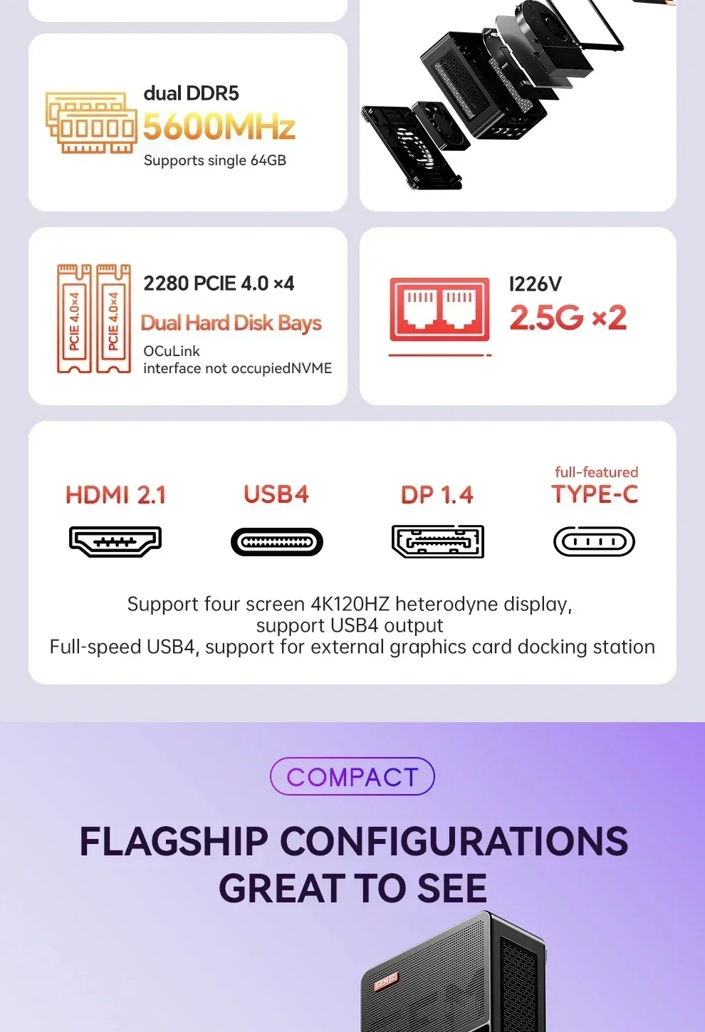 كمبيوتر مصغر Aoostar GEM12 بمع - مراجعة Amd Ryzen 7 7840Hs Mini Pc وسعره