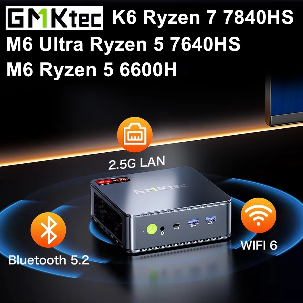 كمبيوتر ألعاب صغير GMKtec K6 M - مراجعة Amd Ryzen 7 7840Hs Mini Pc وسعره