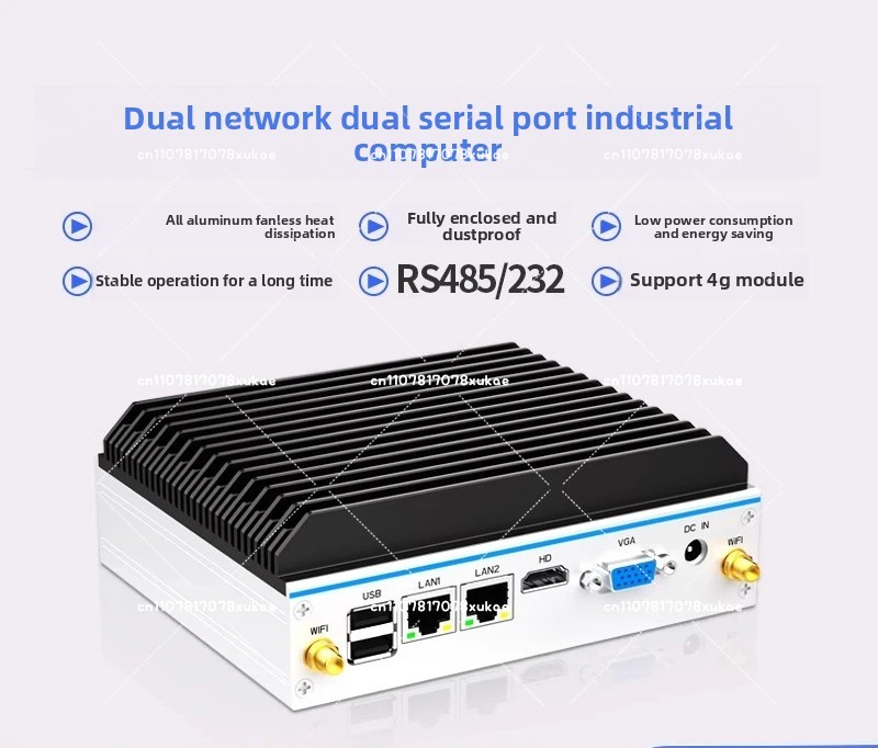 كمبيوتر صناعي مصغر - رباعي الن - مراجعة Fanless Industrial Pc Rs485 Core I7 وسعره