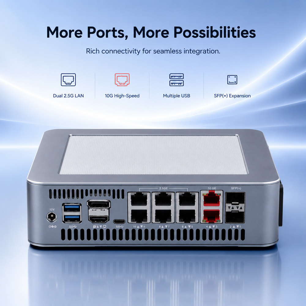 كمبيوتر صغير Qotom Q51551ST مع - مراجعة Dual Lan 10G Sfp+ Mini Pc وسعره