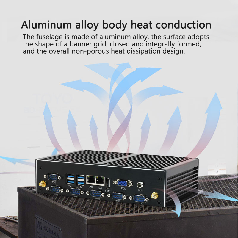 كمبيوتر صناعي صغير بدون مروحة  - مراجعة Fanless Industrial Pc Rs485 Core I7 وسعره